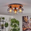 Koyoto Plafondlamp - Glas Natuurlijke kleuren, Zwart, 3-lichts
