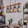 Hocker Hanglamp Natuurlijke kleuren, Zwart, 4-lichts