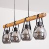 Hocker Hanglamp Natuurlijke kleuren, Zwart, 4-lichts