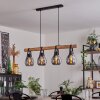Hocker Hanglamp Natuurlijke kleuren, Zwart, 4-lichts