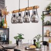 Hocker Hanglamp Natuurlijke kleuren, Zwart, 4-lichts