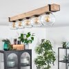 Montgomery Plafondlamp - Glas Natuurlijke kleuren, Zwart, 5-lichts