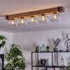 Montgomery Plafondlamp - Glas Natuurlijke kleuren, Zwart, 5-lichts
