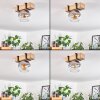 Montgomery Plafondlamp - Glas Natuurlijke kleuren, Zwart, 1-licht