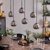 Koyoto Hanger - Glas Chroom, Rookkleurig, 6-lichts
