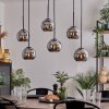 Koyoto Hanger - Glas Chroom, Rookkleurig, 6-lichts