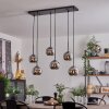 Koyoto Hanger - Glas Chroom, Rookkleurig, 6-lichts