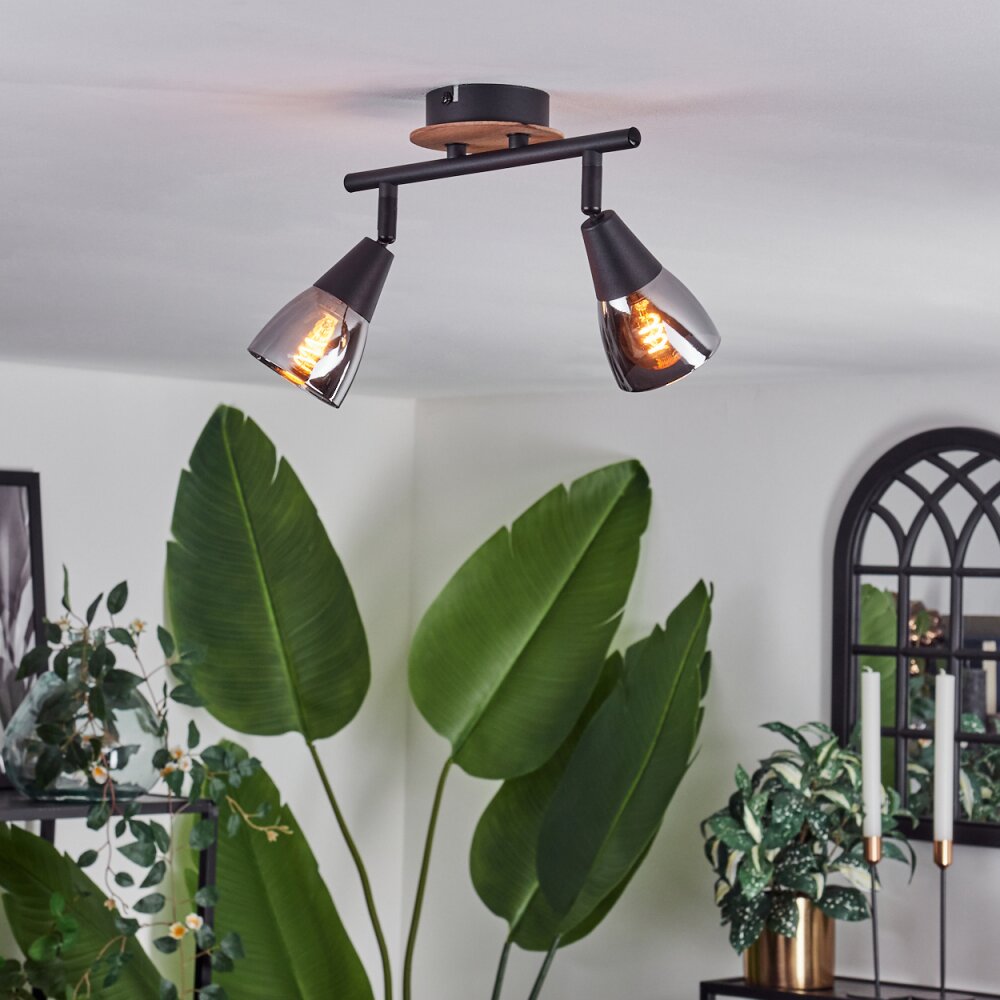 Leteque Plafondlamp Natuurlijke kleuren, Zwart, 2-lichts main product photo