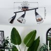 Leteque Plafondlamp Natuurlijke kleuren, Zwart, 3-lichts