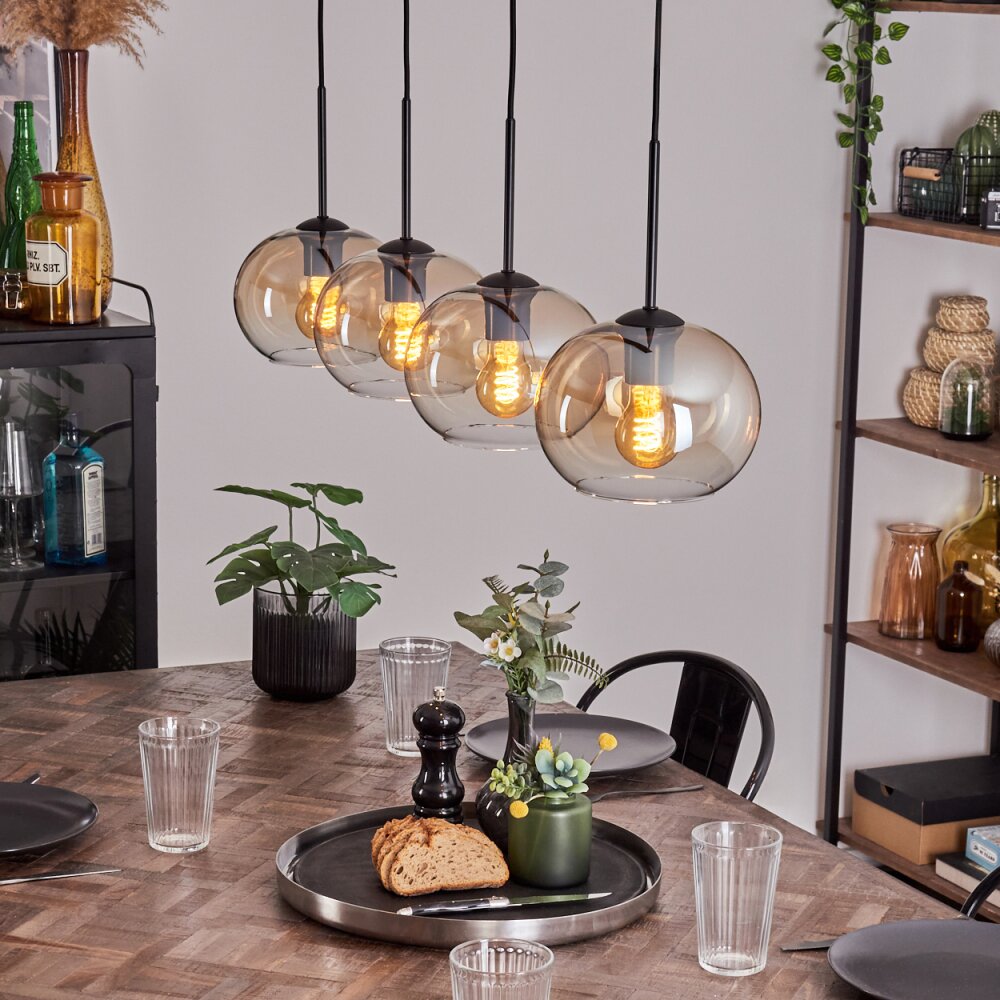 Apedo Hanger - Glas Amber, Duidelijk, 4-lichts main product photo
