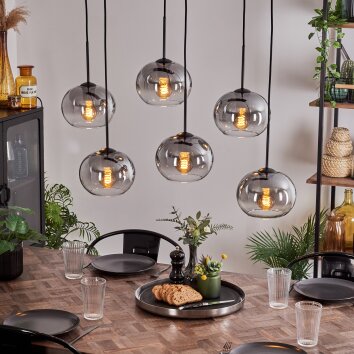 Apedo Hanger - Glas Duidelijk, Rookkleurig, 6-lichts