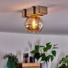 Montgomery Plafondlamp - Glas Natuurlijke kleuren, Zwart, 1-licht