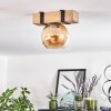 Montgomery Plafondlamp - Glas Natuurlijke kleuren, Zwart, 1-licht