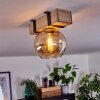 Montgomery Plafondlamp - Glas Natuurlijke kleuren, Zwart, 1-licht