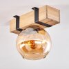 Montgomery Plafondlamp - Glas Natuurlijke kleuren, Zwart, 1-licht