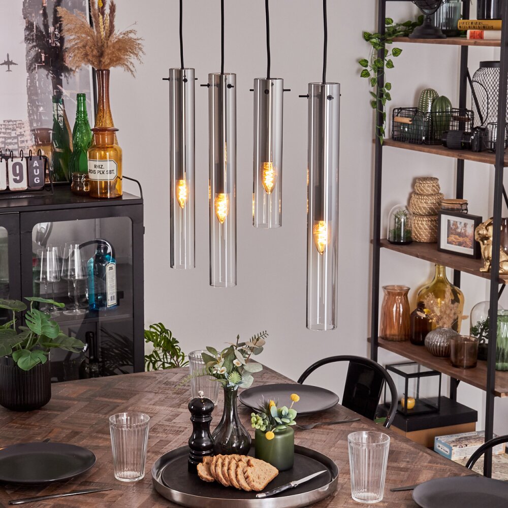 Caimitte Hanger Duidelijk, Rookkleurig, 4-lichts main product photo