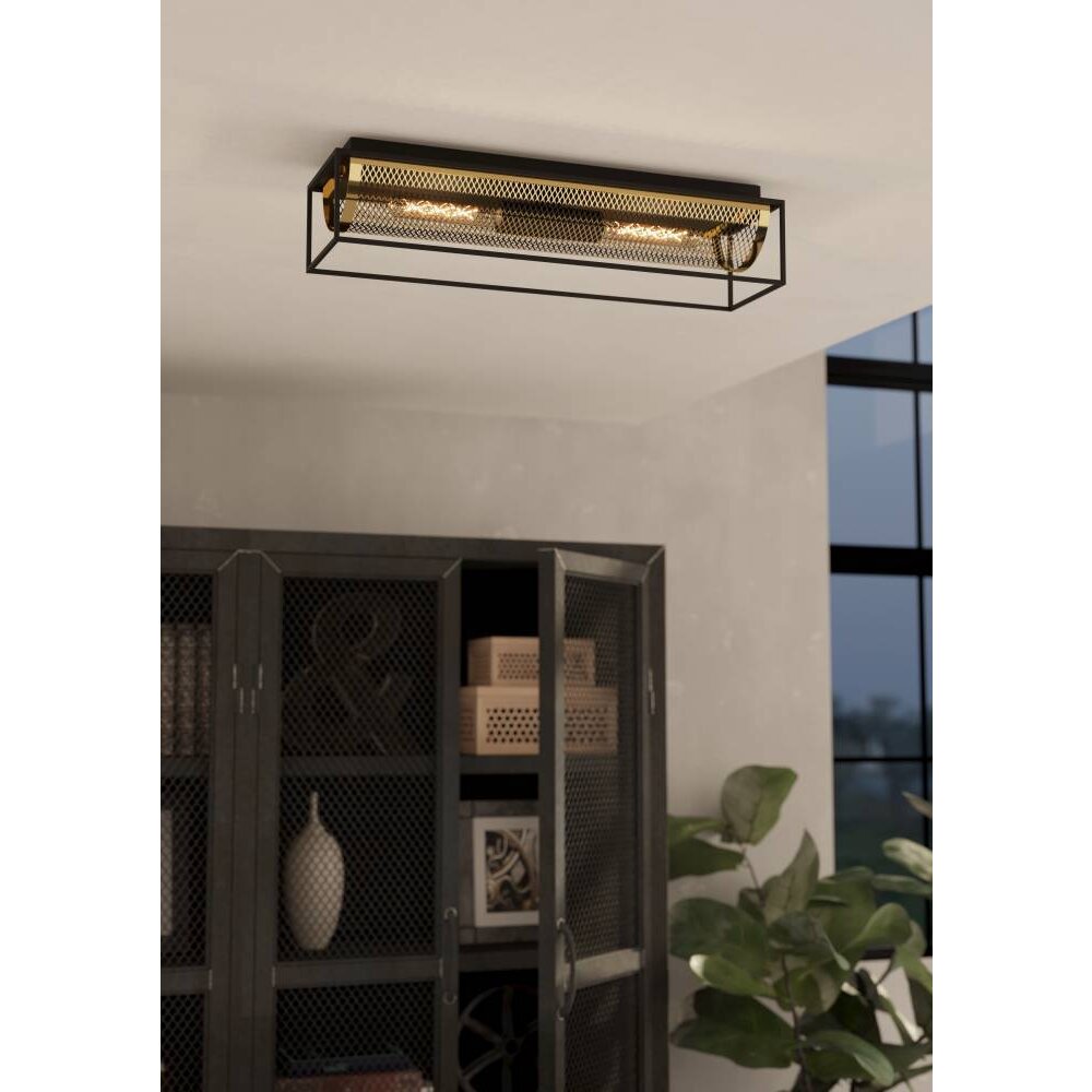 Eglo NOHALES Plafondlamp Zwart, 2-lichts main product photo