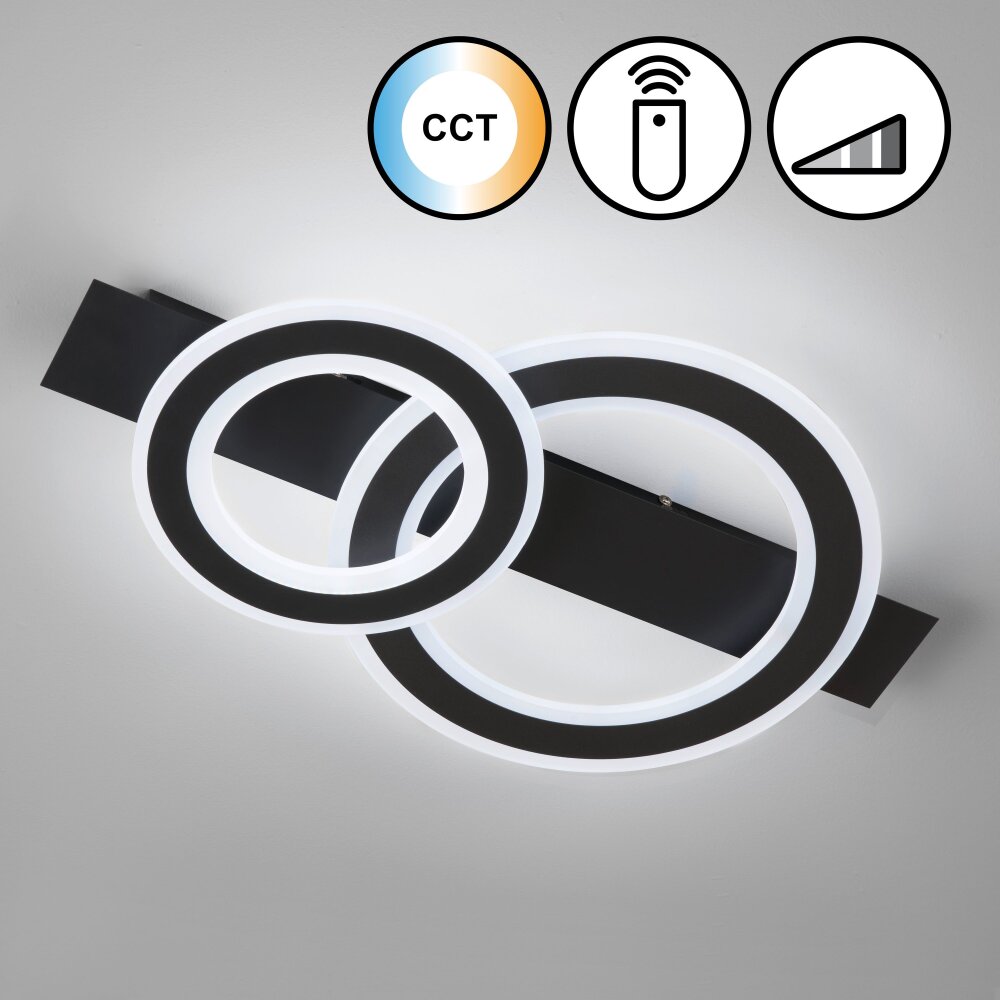 Fischer & Honsel Circle Plafondlamp LED Zwart, 1-licht, Afstandsbediening main product photo
