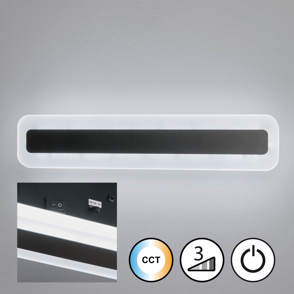 Fischer & Honsel Streep Muurlamp LED Zwart, 1-licht main product photo