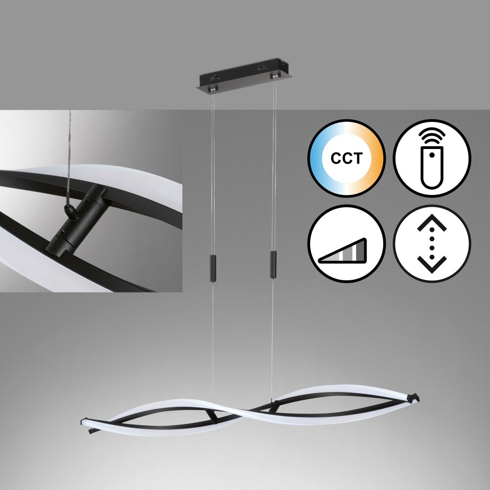 Fischer & Honsel Torcido Hanglamp LED Zwart, 1-licht, Afstandsbediening main product photo