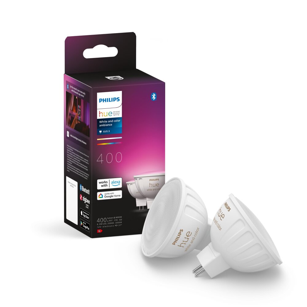 Philips Hue set van 2 LED GU5.3 6,3 watt 2000-6500 Kelvin 400 lumen main product photo