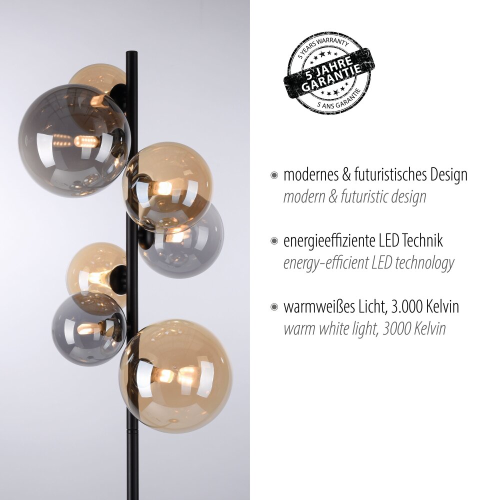 Paul Neuhaus POPSICLE Staande lamp LED Zwart, 7-lichts