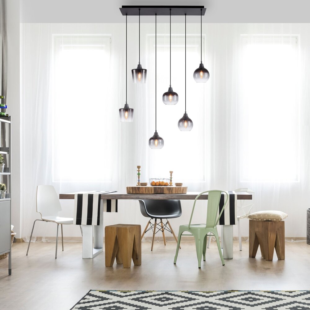 Leuchten-Direkt ZEA Hanglamp Zwart, 6-lichts main product photo