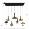 Karaf Hanglamp Antraciet, 7-lichts