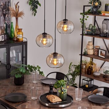 Apedo Hanger - Glas Amber, Duidelijk, 3-lichts