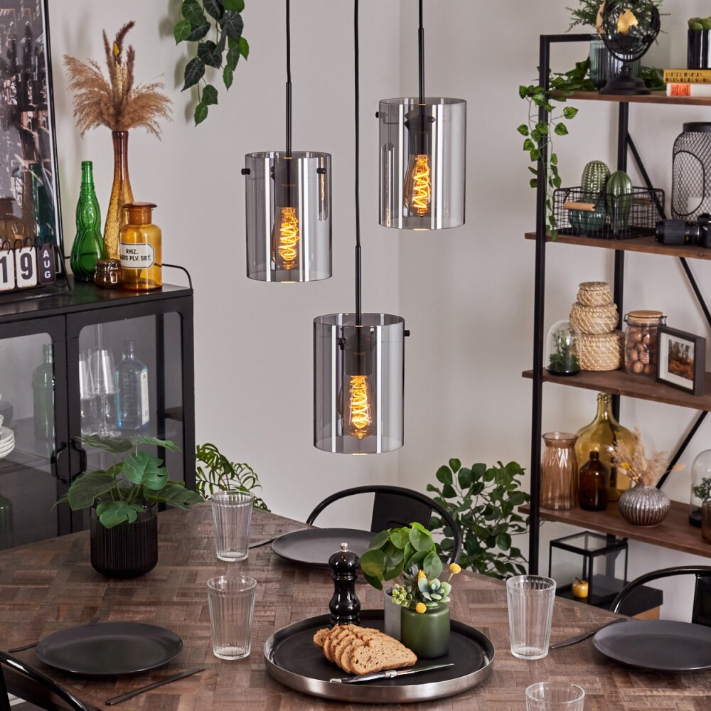 Parane Hanger - Glas Rookkleurig, 3-lichts main product photo
