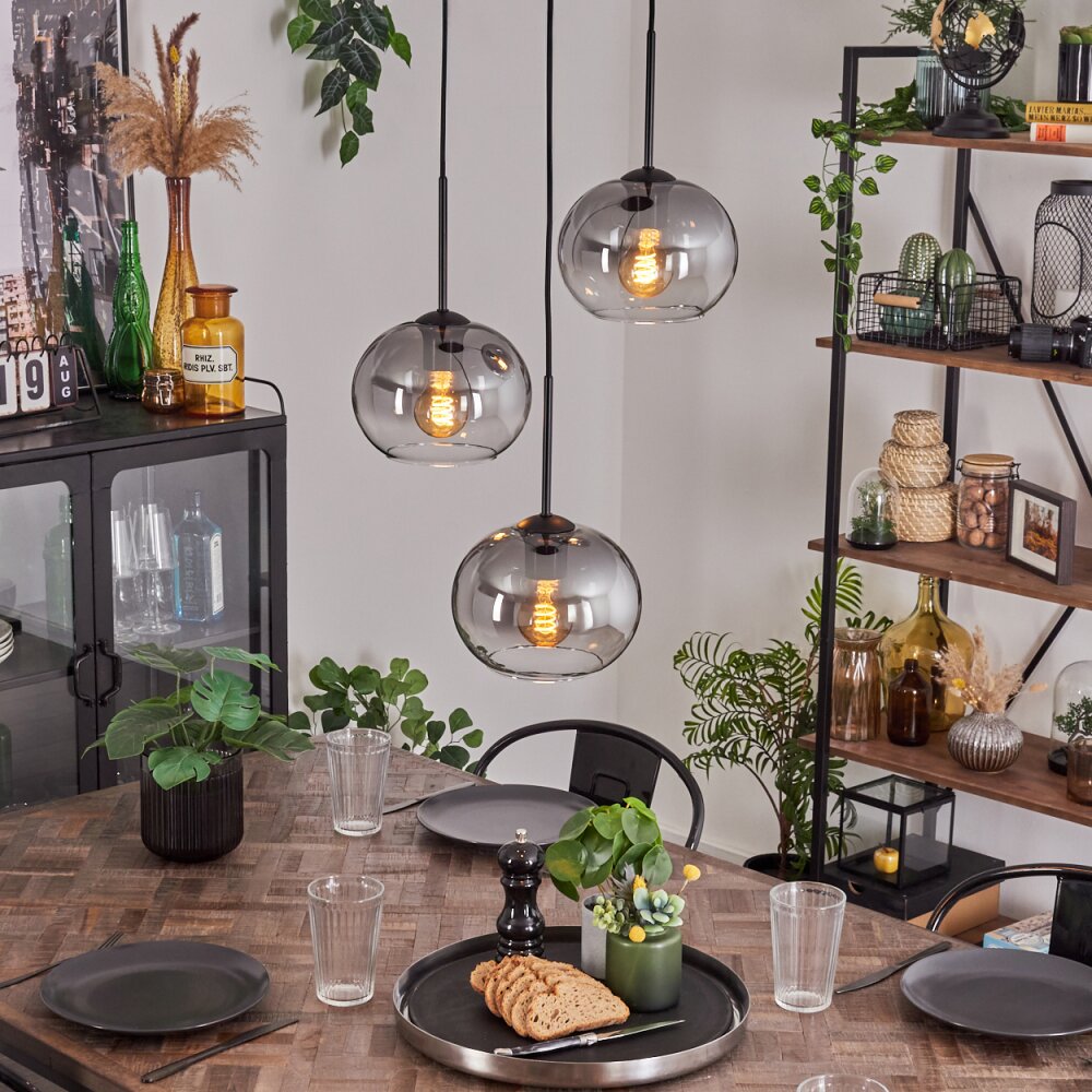 Apedo Hanger - Glas Duidelijk, Rookkleurig, 3-lichts main product photo