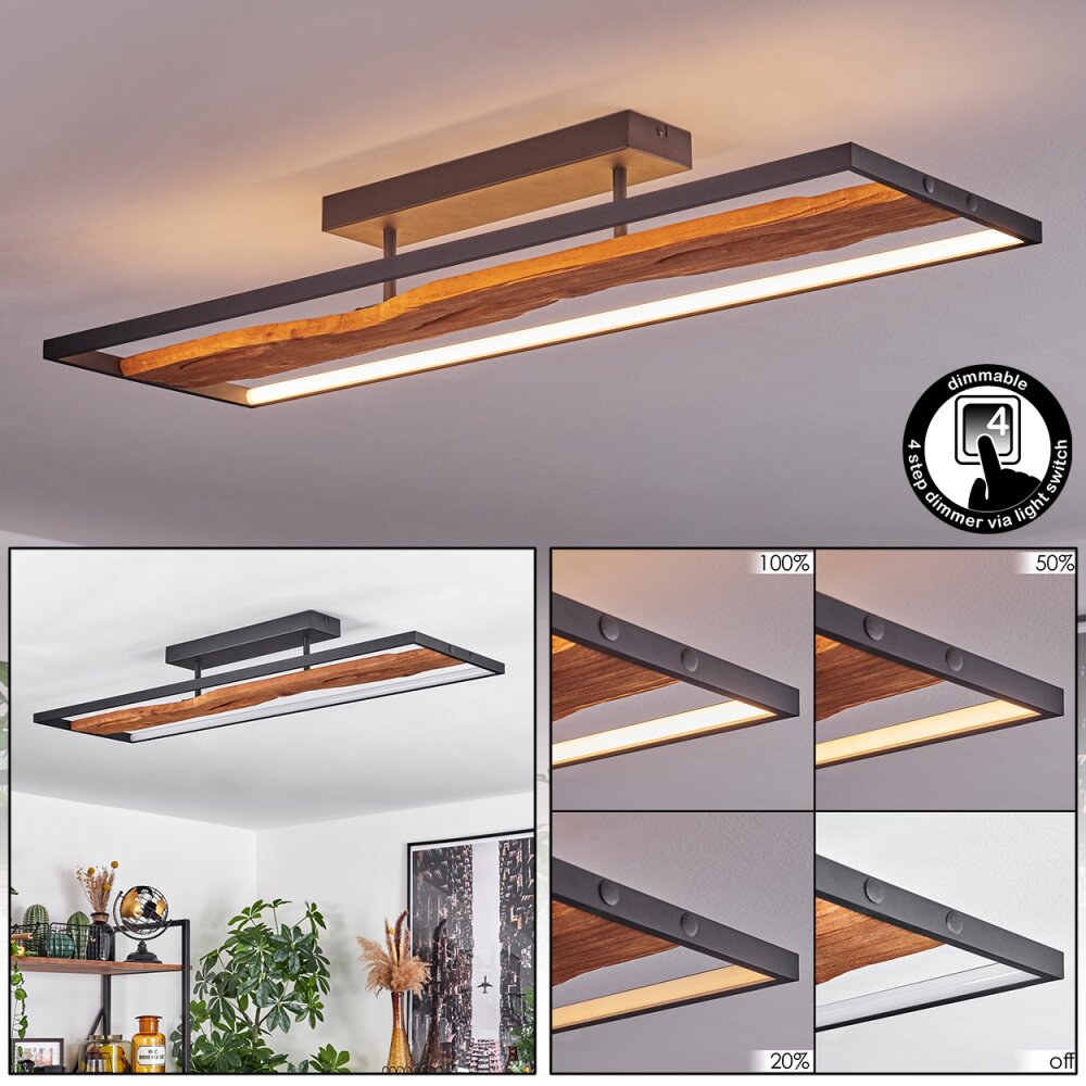 Nevogilde Plafondlamp LED Natuurlijke kleuren, Zwart, 1-licht main product photo