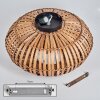 Oravi Plafondlamp Donkerbruin, Natuurlijke kleuren, Zwart, 3-lichts