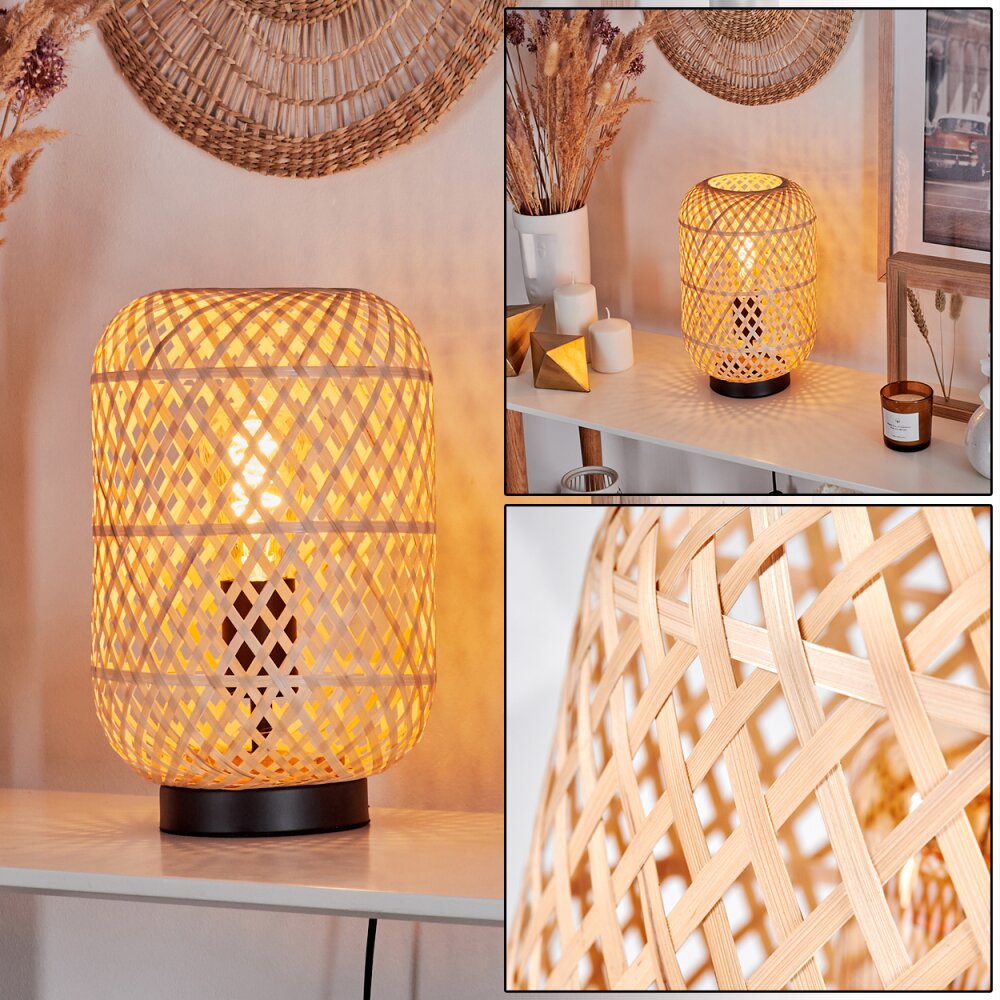 Bauro Tafellamp Natuurlijke kleuren, Zwart, 1-licht main product photo