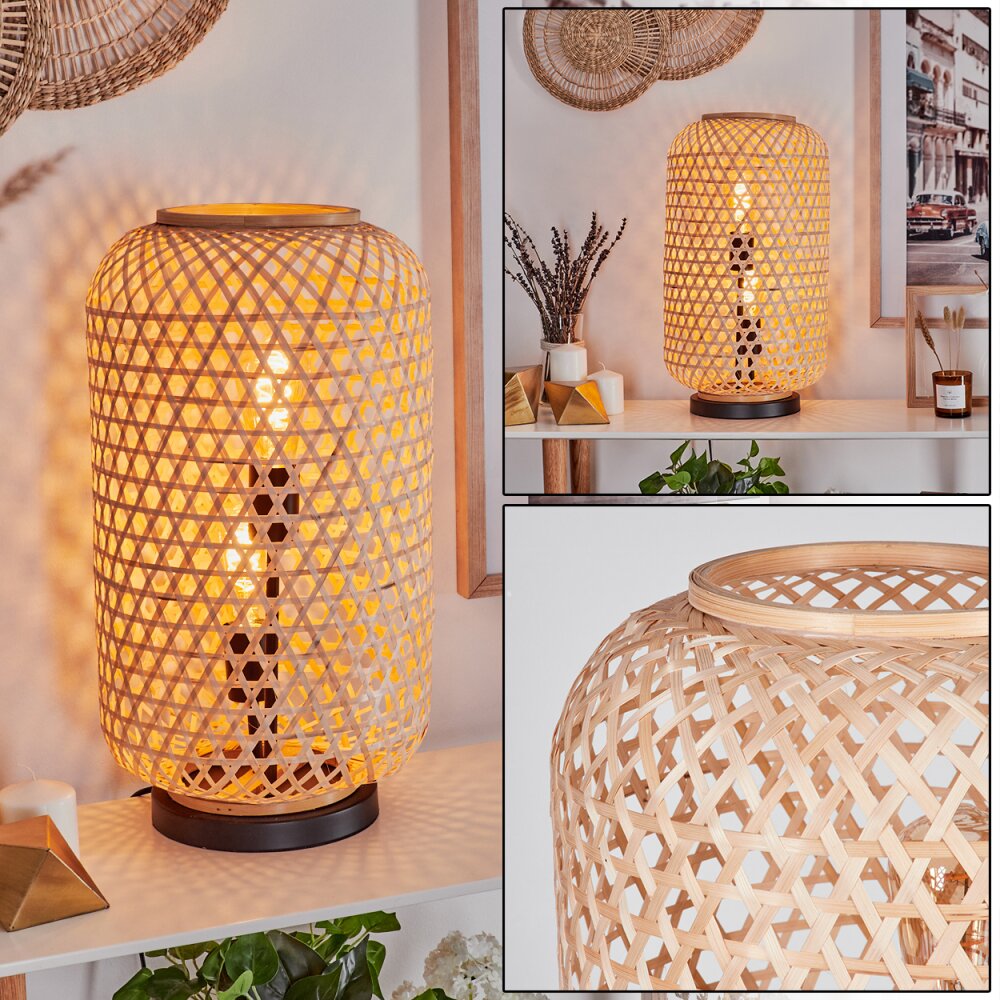 Bauro Tafellamp Natuurlijke kleuren, Zwart, 2-lichts main product photo