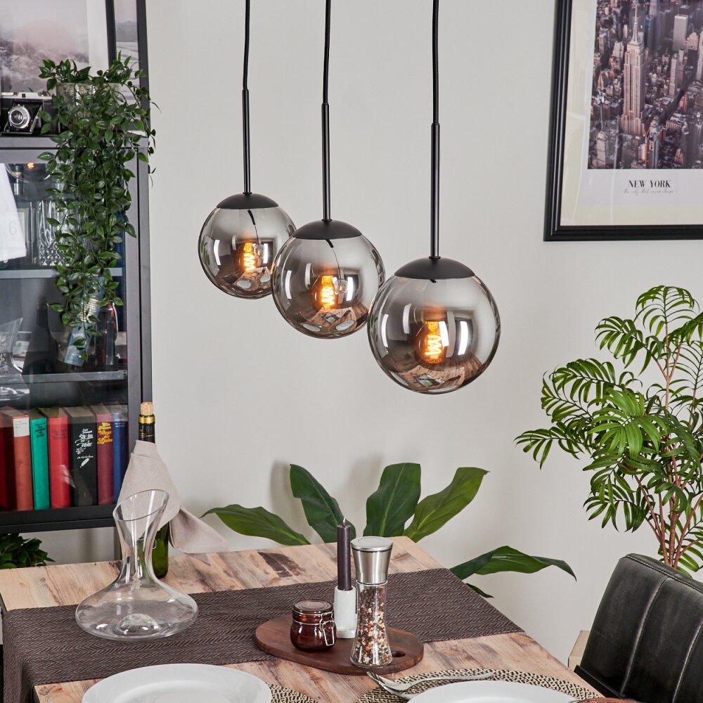 Gastor Hanger - Glas Rookkleurig, 3-lichts main product photo