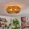 Oravi Plafondlamp Donkerbruin, Natuurlijke kleuren, Zwart, 3-lichts