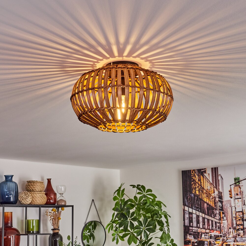 Oravi Plafondlamp Donkerbruin, Natuurlijke kleuren, Zwart, 1-licht main product photo