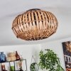 Oravi Plafondlamp Donkerbruin, Natuurlijke kleuren, Zwart, 1-licht
