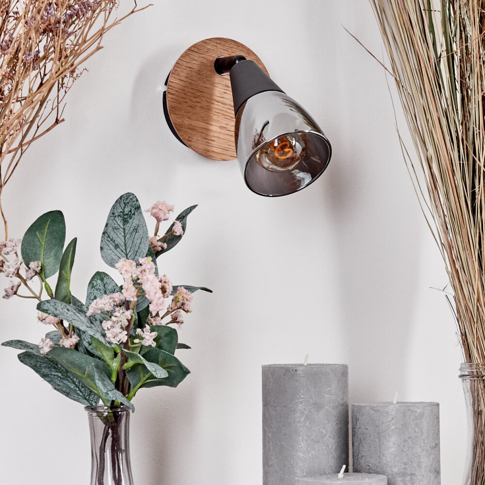 Leteque Muurlamp Natuurlijke kleuren, Zwart, 1-licht