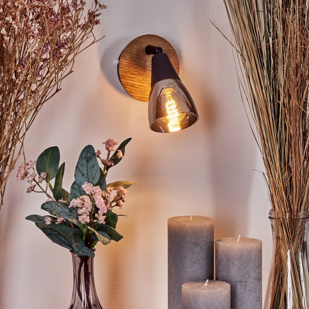 Leteque Muurlamp Natuurlijke kleuren, Zwart, 1-licht