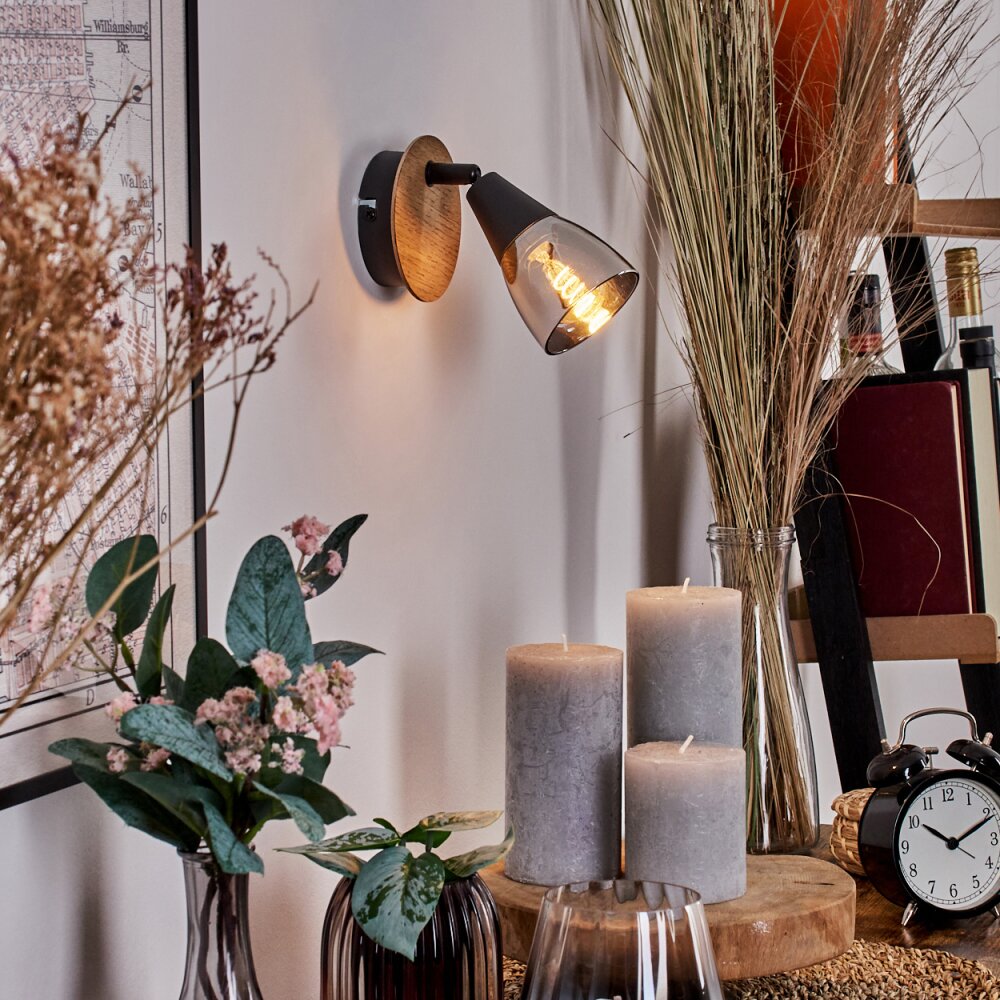 Leteque Muurlamp Natuurlijke kleuren, Zwart, 1-licht