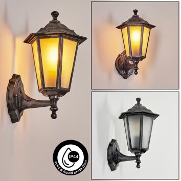 Loria Buiten muurverlichting Zwart, Zilver, 1-licht Loria Buiten muurverlichting Zwart, Zilver, 1-licht