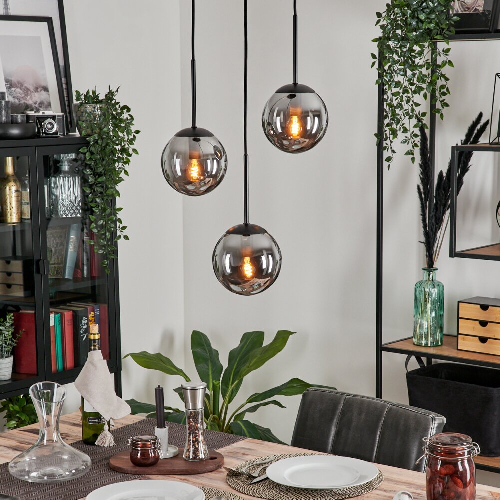 Gastor Hanger - Glas Rookkleurig, 3-lichts main product photo