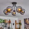 Koyoto Plafondlamp - Glas Chroom, Rookkleurig, 5-lichts