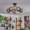 Koyoto Plafondlamp - Glas Chroom, Rookkleurig, 5-lichts