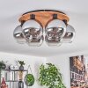 Koyoto Plafondlamp - Glas Natuurlijke kleuren, Zwart, 6-lichts