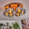 Koyoto Plafondlamp - Glas Natuurlijke kleuren, Zwart, 6-lichts
