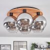 Koyoto Plafondlamp - Glas Natuurlijke kleuren, Zwart, 6-lichts