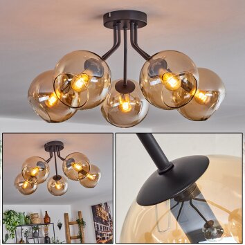 Koyoto Plafondlamp - Glas Amber, 5-lichts